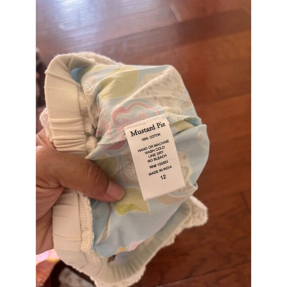 Mustard Pie Ruffle Bright Carousek crop Pants Sz 12 - Picture 5 of 5